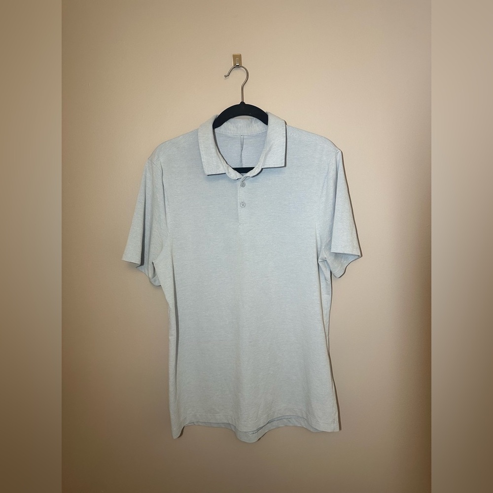 Lululemon Men’s Light Blue Polo - Large